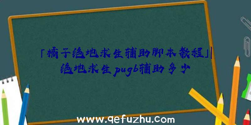 「橘子绝地求生辅助脚本教程」|绝地求生pugb辅助多少